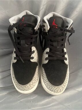 Jordan Black, Grey & Red Elephant Print High-Tops